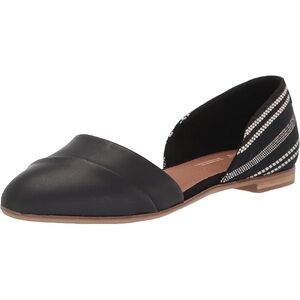 Toms Jutti D’Orsay Black Flats with Striped Detail